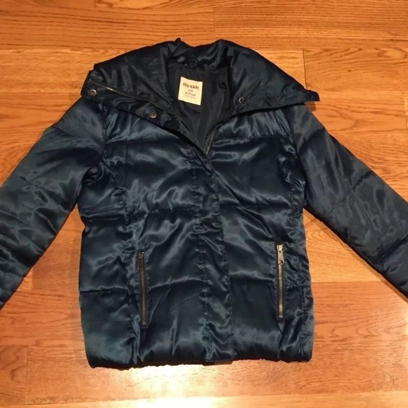 old navy teal winter puffer jacket coat ❄️ xs - Picture 6 of 7